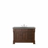 James Martin Vanities Brookfield 48in Single Vanity, Warm Cherry w/ 3 CM Grey Expo Quartz Top 147-114-5286-3GEX